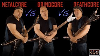 Metalcore VS Grindcore VS Deathcore Guitar Riffs Battle [upl. by Millar236]