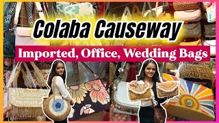 Colaba Causeway Shopping Market  Imported Bags Boho Bags Wedding Bags  Branded Bags in Mumbai [upl. by Oderfodog]