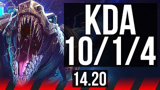 RENEKTON vs YONE TOP  1014 Dominating  NA Grandmaster  1420 [upl. by Mencher]