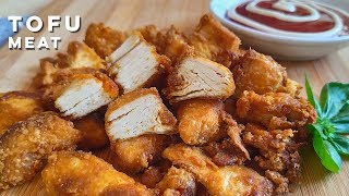 Tofu Meat Recipe  How to make Tofu look and taste like Chicken [upl. by Gnouhp]