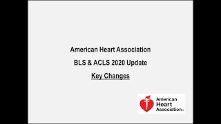 AHA BLS amp ACLS 2020 Update  Key changes [upl. by Airam]