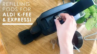 Refilling Coffee Pods Aldi KFee  Expressi Reusable Coffee Capsule [upl. by Natek]