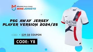 PSG Away Jersey Player Version 202425  Minejerseys Unboxing Review RealMadridjersey soccer [upl. by Aneerahs118]