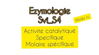 Enzymologie s4  ex 4 activité catalytique spécifique et molaire [upl. by Yenal]