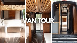 VAN TOUR Campervan Inspired by the Viral “Concrete Oasis”  HappiJac Bed Lift Full Shower  More [upl. by Yssep518]