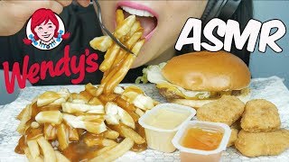 ASMR Wendys Poutine  Chicken Nuggets  Messy Burger EATING SOUNDS  SASASMR [upl. by Abbott614]