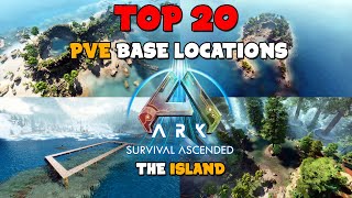 ARK Survival Ascended TOP 20 PVE Base Locations  The Island [upl. by Attevroc]