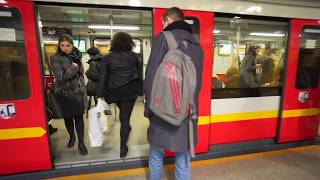 Poland Warsaw metro ride from pasaż handlowy to Wilanowska 1X escalator [upl. by Nolubez]