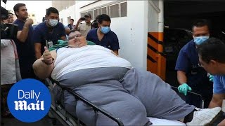 Worlds heaviest man at 595 kilos to undergo lifesaving surgery  Daily Mail [upl. by Hannala523]