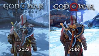 God of War Ragnarok vs God of War 2018  Physics and Details Comparison [upl. by Asenej]