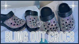 DIY  How to bling out crocs  🖤 [upl. by Aneleiram]