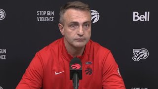 Darko Rajakovic Postgame Interview  Raptors vs Pistons  202425 NBA Cup [upl. by Nilauqcaj464]