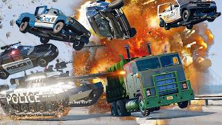 CHAOS IN THE CITY  Epic Truck vs Police Chase in BeamngDrive [upl. by Jenica]