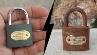 Restoration of an old Padlock  How I Clean Rust Old Locks [upl. by Elatsyrk]