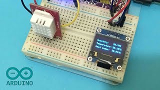 Display Temperature and Humidity on OLED using DHT22 and Arduino [upl. by Martynne]