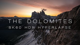 THE DOLOMITES  AUTUMN  8K HDR Hyperlapse Film [upl. by Lirret]