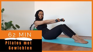 Pilates oefeningen  Full Body Training met gewichten 62 min Strongbody [upl. by Gerome]