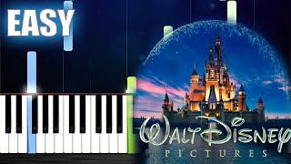 Disney Opening Theme  EASY Piano Tutorial by PlutaX [upl. by Wyatt]