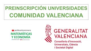 OFICIAL  PREINSCRIPCIÓN UNIVERSIDADES COMUNIDAD VALENCIANA [upl. by Anihpled918]