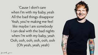 Ed Sheeran Justin Bieber  I Dont Care Lyrics [upl. by Helbon]