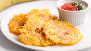 Patacones o Tostones de Plátano Frito muy Crujientes  Sólo 3 Ingredientes [upl. by Utley]