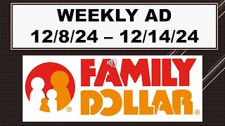 FAMILY DOLLAR WEEKLY AD 12824  121424 [upl. by Marin410]