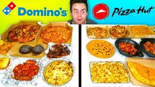 DOMINOS vs PIZZA HUT  Full Menu Restaurant Taste Test [upl. by Otrebire]