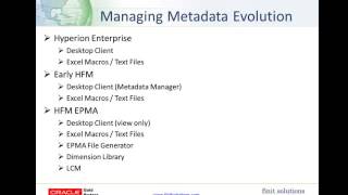 Oracle Hyperion Financial Management Managing Metadata with EPMA [upl. by Oimetra816]