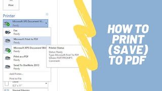 How to use the Microsoft Print to PDF Windows 10 [upl. by Kabab]