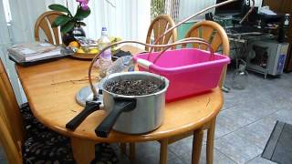 How to make a still  distiller to extract any essential oils from plants Lavender oil shown [upl. by Yrffoeg]