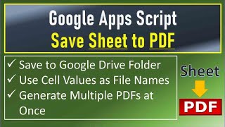 Google Apps Script Save Sheet to PDF [upl. by Uund]