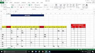 MSExcel  Lab44  How To Maintain Employee Leave in Excel  COUNTIF [upl. by Ecylla471]