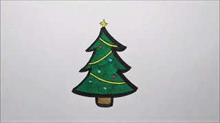 Zo teken je een kerstboom  How to draw a christmas tree [upl. by Leahcimauhsoj]