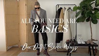 7 OUTFITS USING BASICS  HOW TO MAXIMISE YOUR WARDROBE [upl. by Akir]