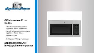 GE Microwave Error Codes [upl. by Acinet]