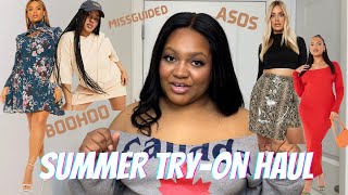 Plus Size ASOS Boohoo and Missguided Summer Try on Haul [upl. by Hedelman]