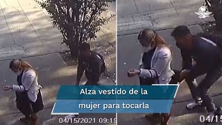 Captan a sujeto manoseando a mujer en la colonia Portales Fiscalía de la CDMX pide denunciarlo [upl. by Sherrer]