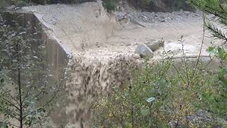 Illgraben 09 10 19 Crue et lave Flut und Schlammlawine Flood an debris flow [upl. by Corson]