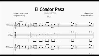 El Cóndor Pasa Partitura y Tablatura del Dúo de Dos Guitarras 1ª y 2ª Guitarra [upl. by Akirre185]