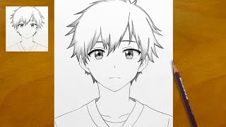 How to Draw an Anime Boy Step by Step  Easy Anime Sketch  Pencil Drawing [upl. by Eirffej204]