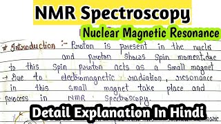 Nmr spectroscopy  nuclear magnetic resonance spectroscopy  basic introduction mechanism msc note [upl. by Filler396]