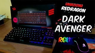 REDRAGON DARK AVENGER RGB  UNBOXING E EFEITOS PROBLEMA NO SOFTWARE [upl. by Glarum]