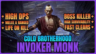 STRONGEST MELEE amp RANGED MONK BUILD Cold Brotherhood Invoker Monk Path of Exile 2 [upl. by Arte866]