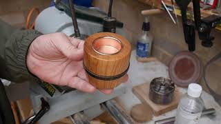 Wood turning  Tealight holder from Elm [upl. by Hajile]