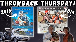 GOING BACK IN TIME Opening a 2014 and 2015 Football Hobby Box [upl. by Travus340]