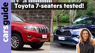 Toyota Prado vs Toyota Kluger 2021 comparison review Which sevenseater SUV is right for you [upl. by Eseekram988]