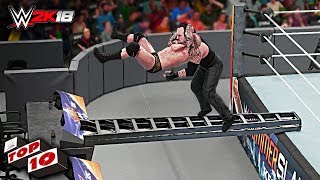 WWE 2K18 Top 10 Extreme RKOs [upl. by Ardnoyek]