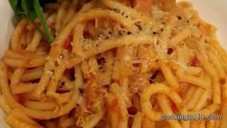 Bucatini allAmatriciana with Guanciale and Pecorino Romano [upl. by Tavish]