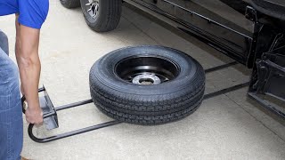 BAL HideASpare Eliminates Unsightly Spare Tire from Bumper of RV Camper Trailer [upl. by Itsyrc]