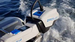 Onboard Inflatable Catamaran with Electric Motor [upl. by Terrie]